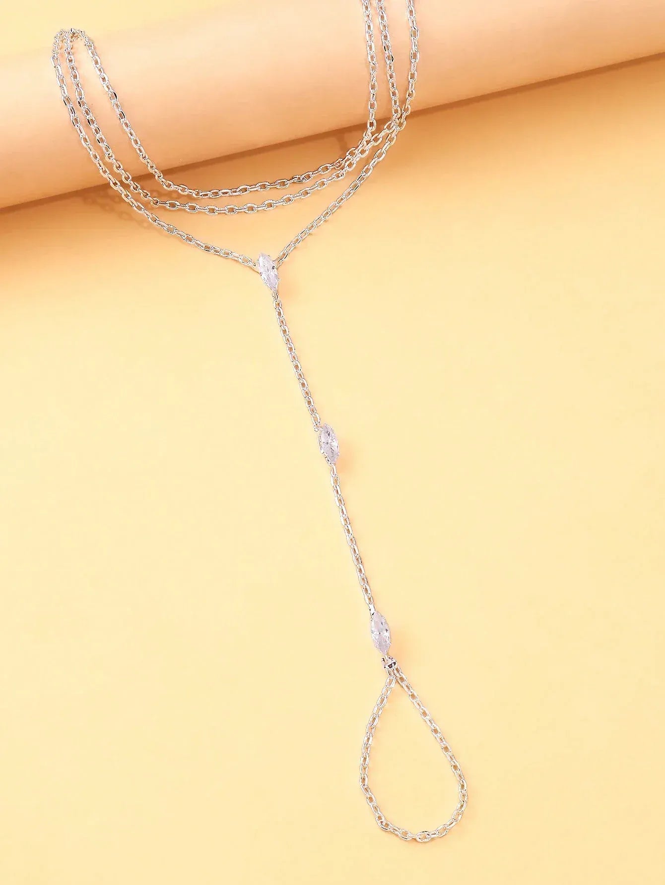 Double Chaine de Main Cristaux