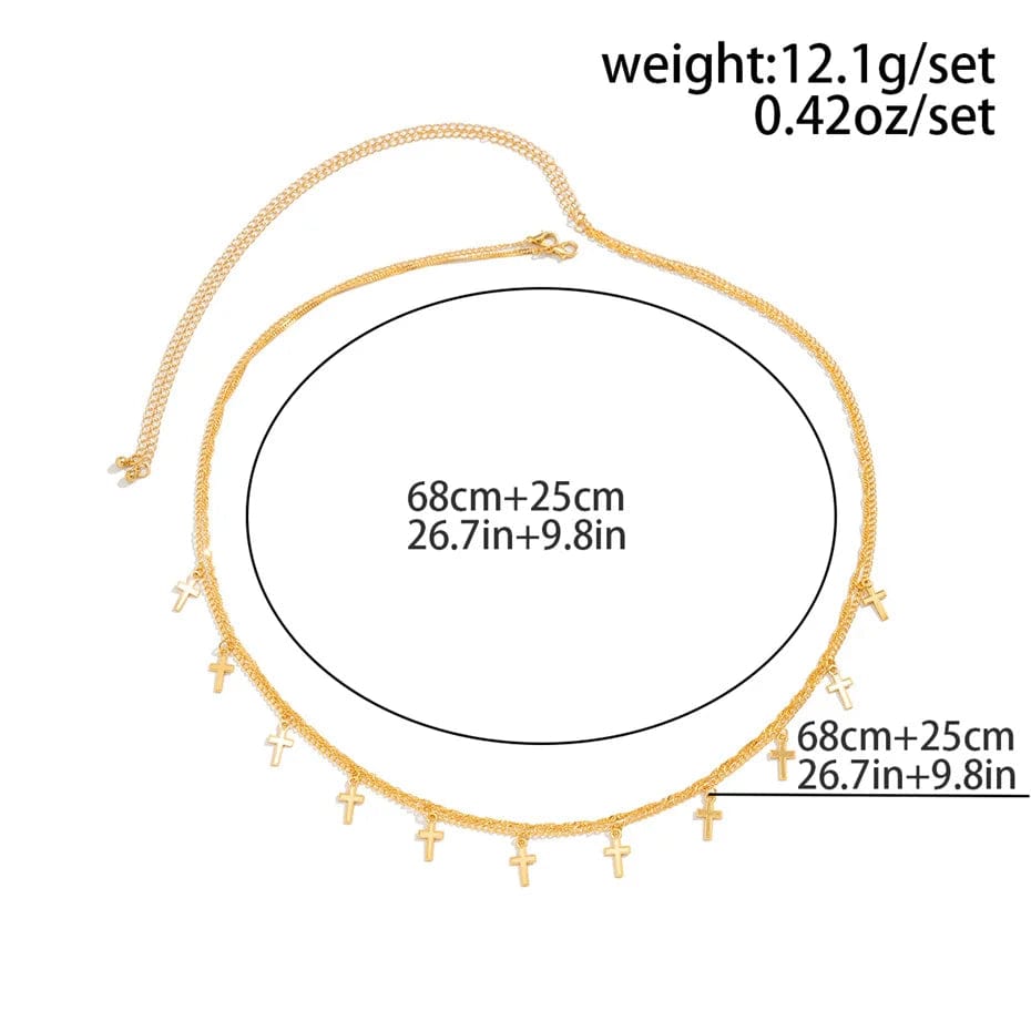 Double Chaine de Ventre Croix