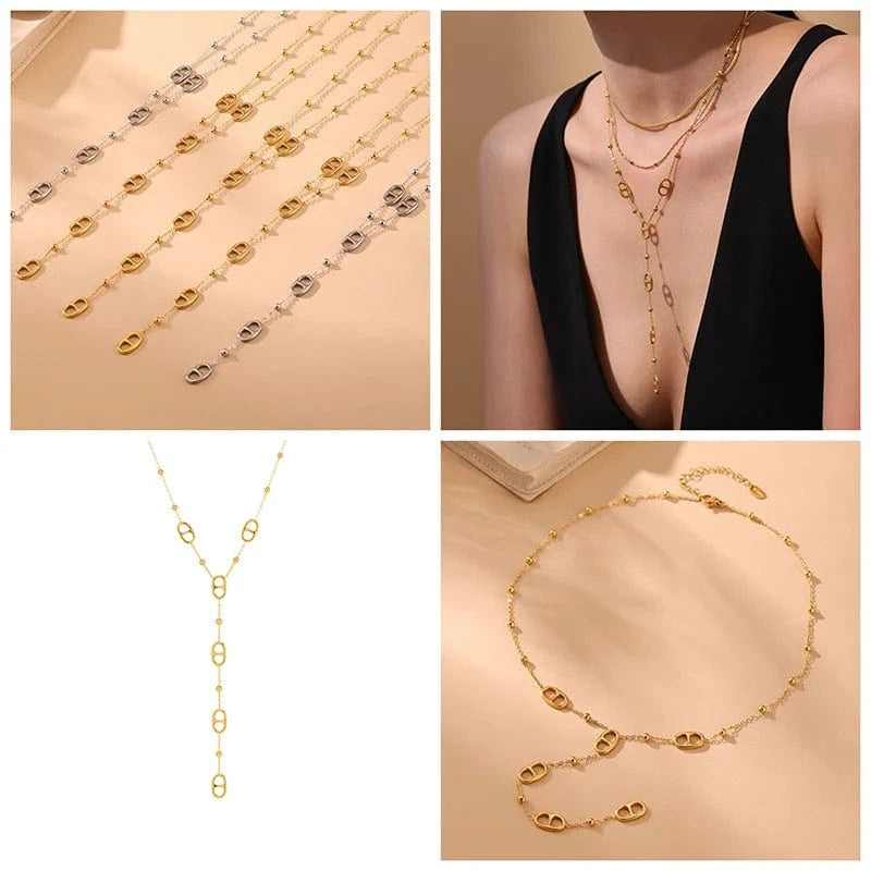 Ensemble Collier Grain de Café