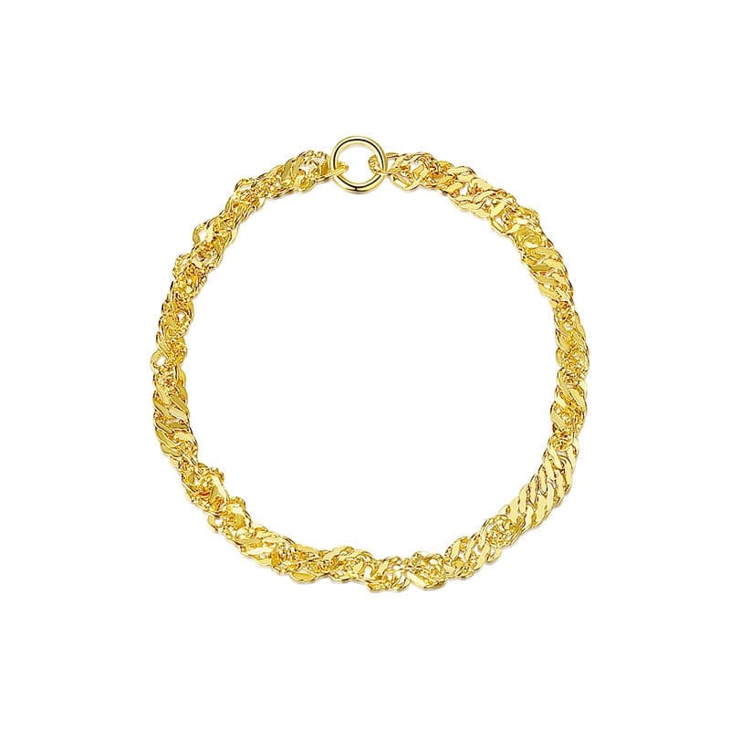 Bague chaine fine or argent