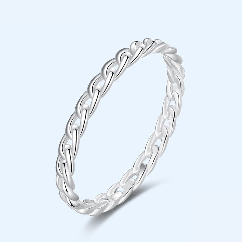 Bague chaine or blanc