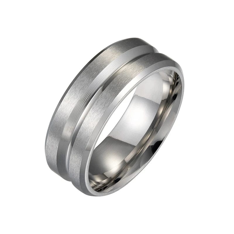 Bague homme acier et noir