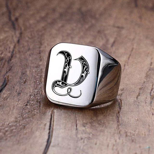 Bague homme initiale
