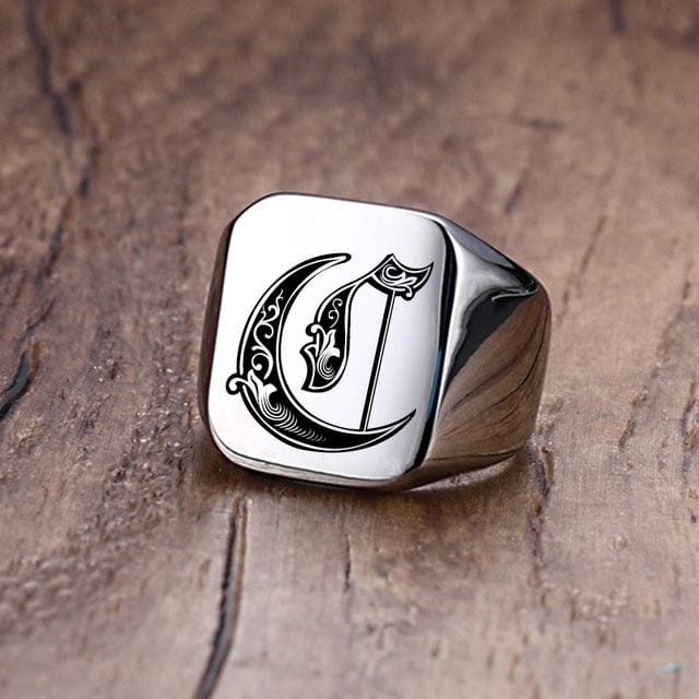 Bague homme initiale