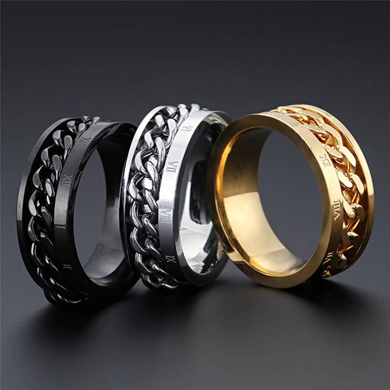 Bague homme or chaine