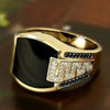 Bague homme or diamant noir