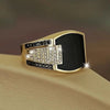 Bague homme or diamant noir