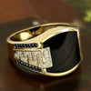 Bague homme or diamant noir