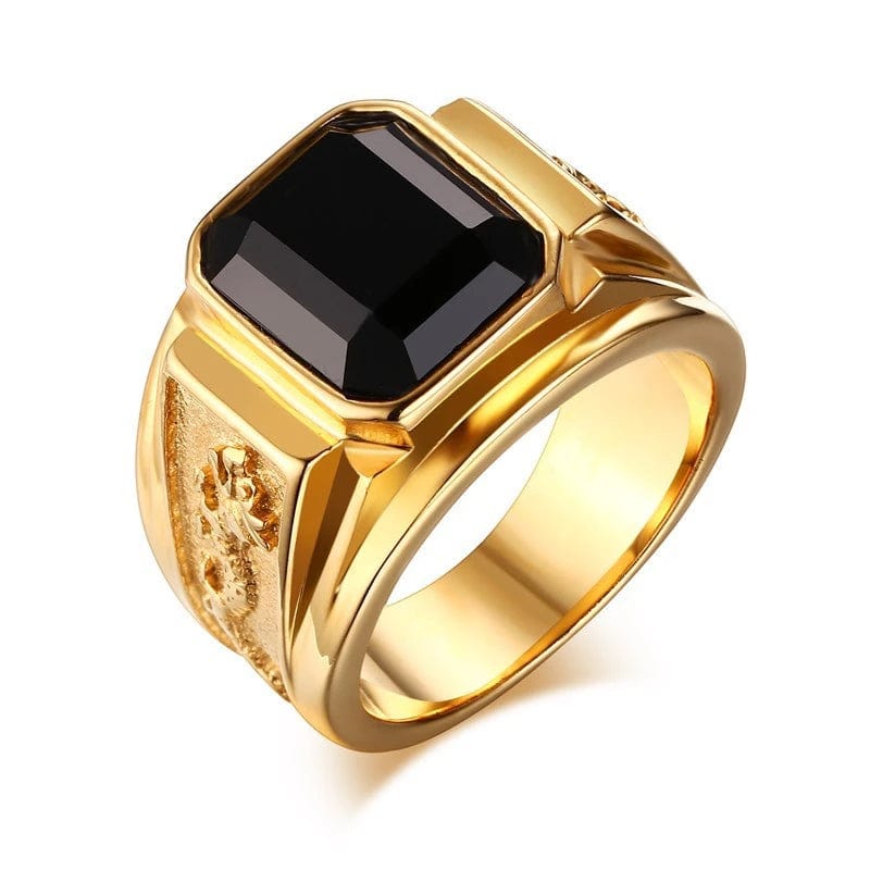 Bague homme or noir