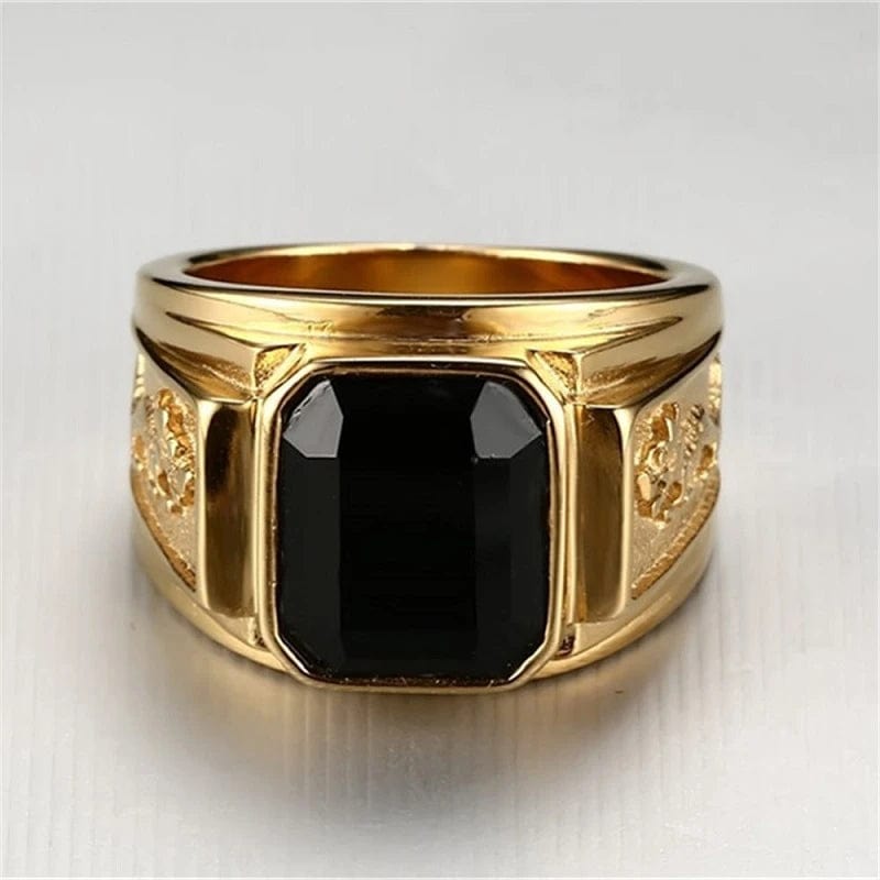 Bague homme or noir