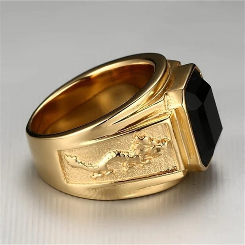 Bague homme or noir