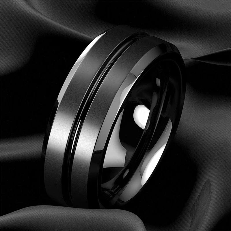 Bague noire pour homme