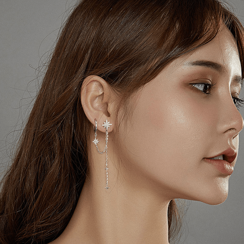 Boucle d'Oreille Argent Chaine