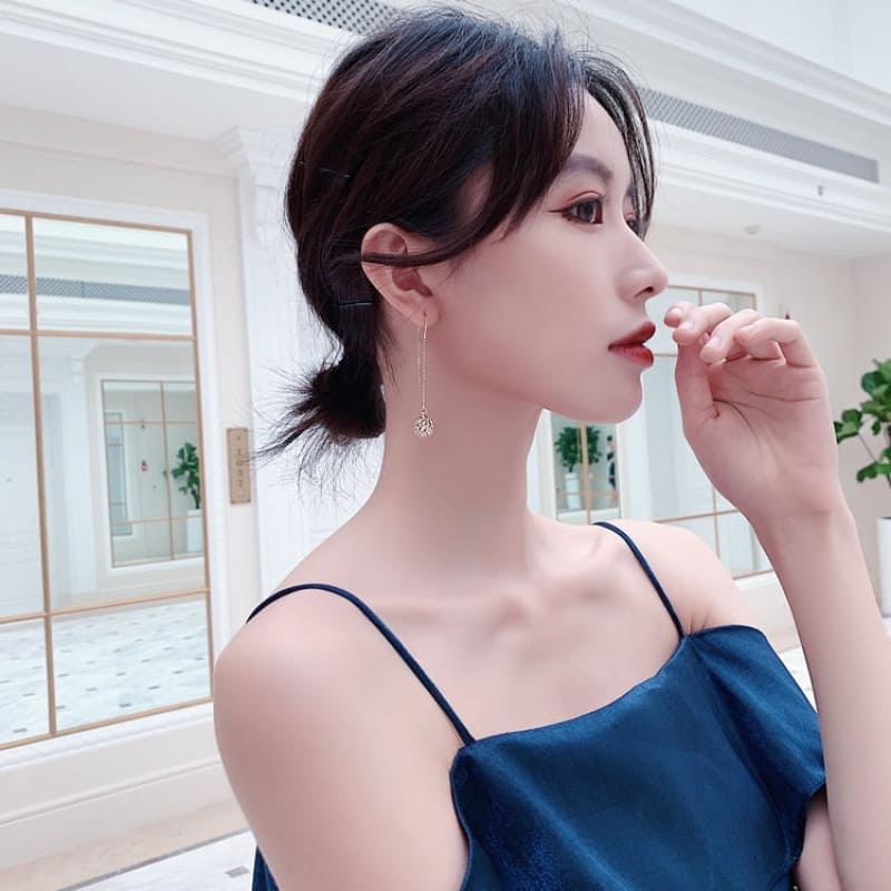 Boucle d&#39;oreille chaine cage dorée