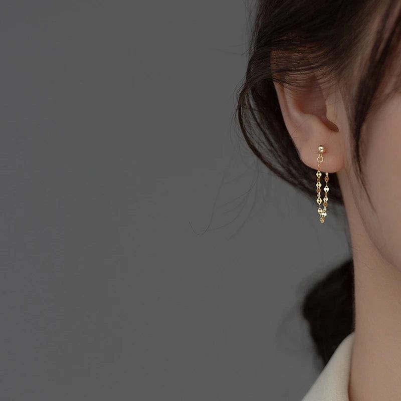 Boucle d'Oreille Chaine Courte Or