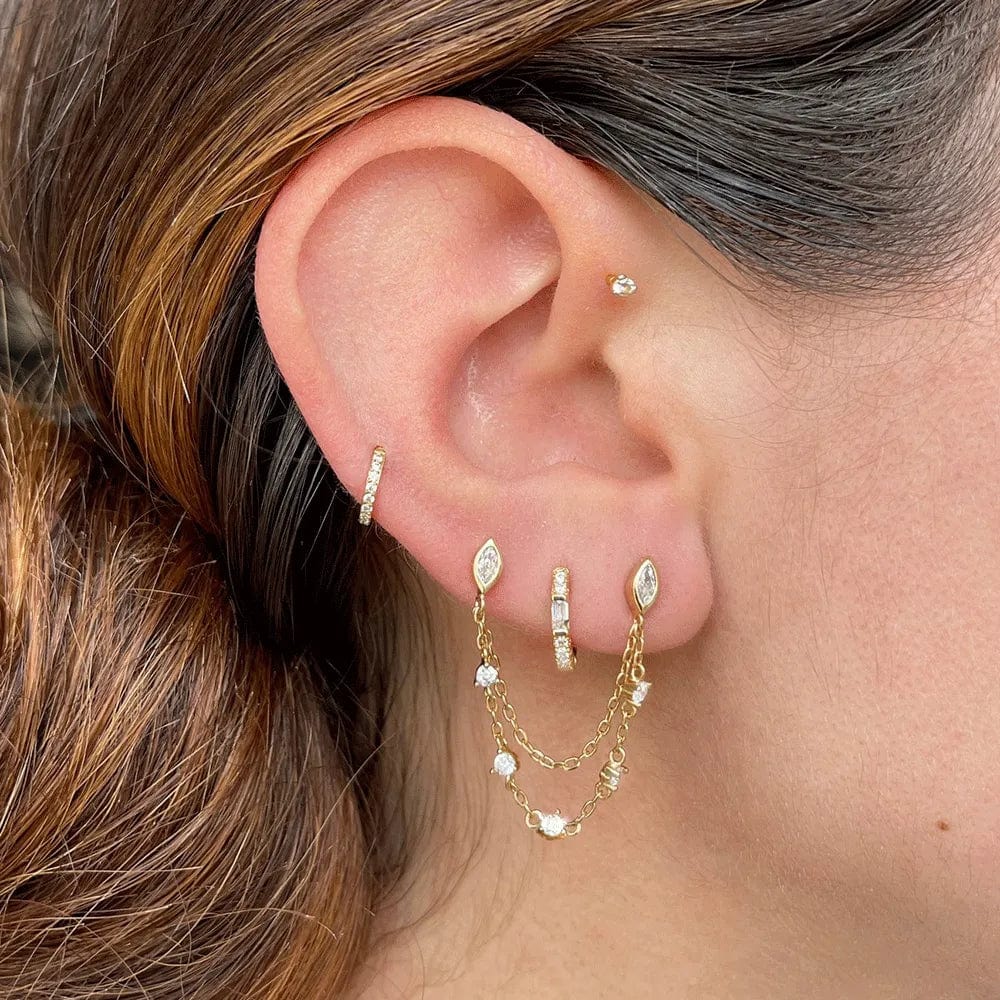 Boucle d'oreille chaine pendante