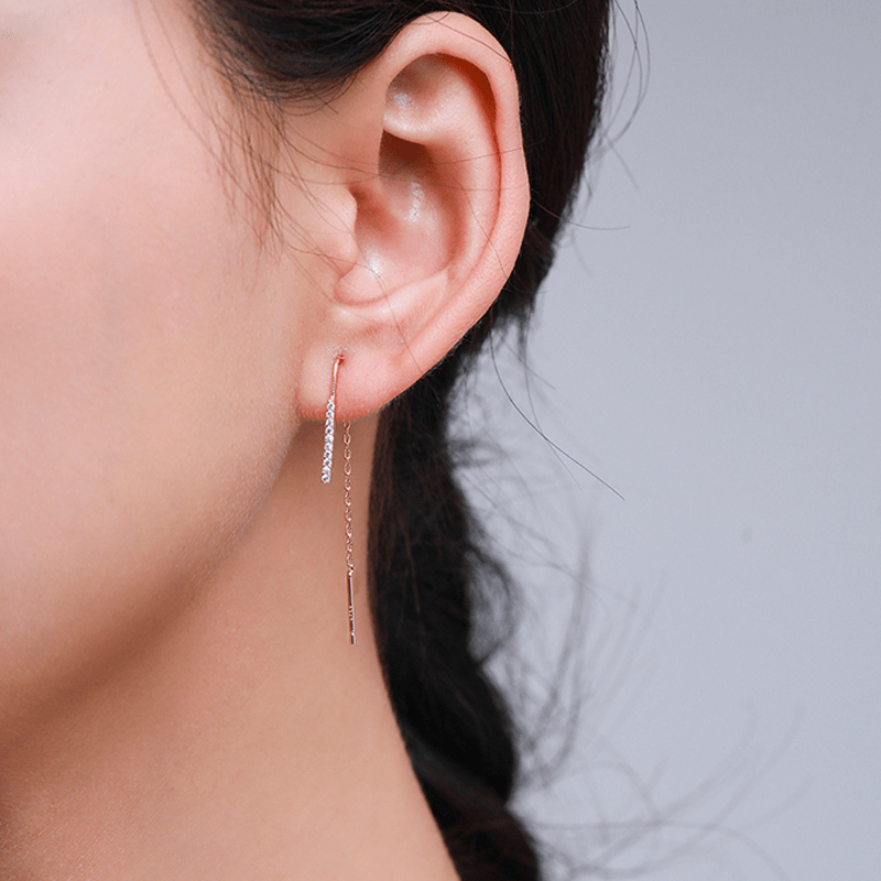 Boucle d'Oreille Chaine Traversante