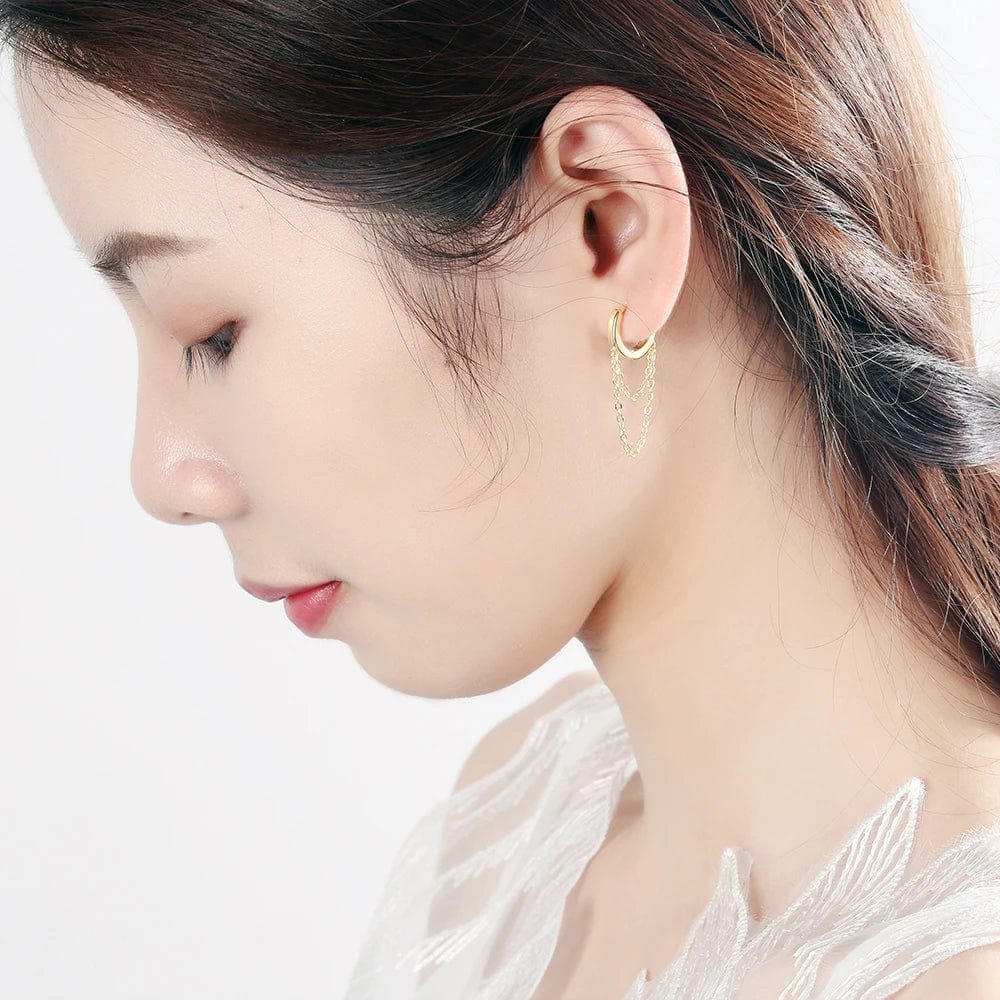 Boucle d'Oreille Créole Chaine