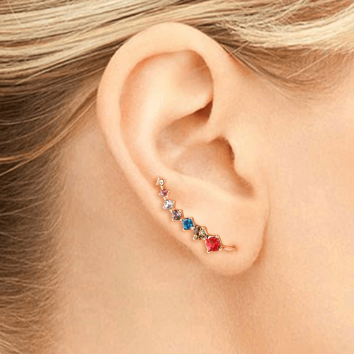 Boucle d'oreille femme grimpante