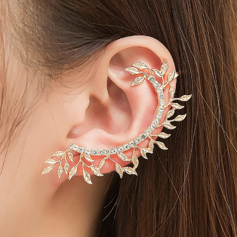 Boucle d'oreille feuille montante