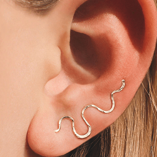 Boucle d'oreille grimpante serpent