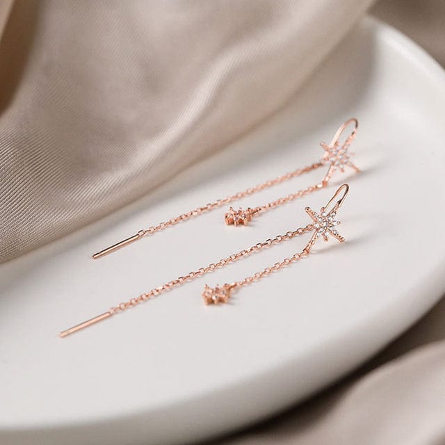 Boucle d&#39;Oreille Pendante Etoile