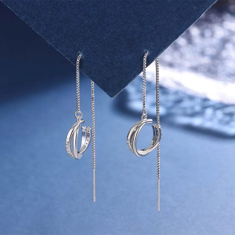 Boucle d&#39;oreille traversante argent