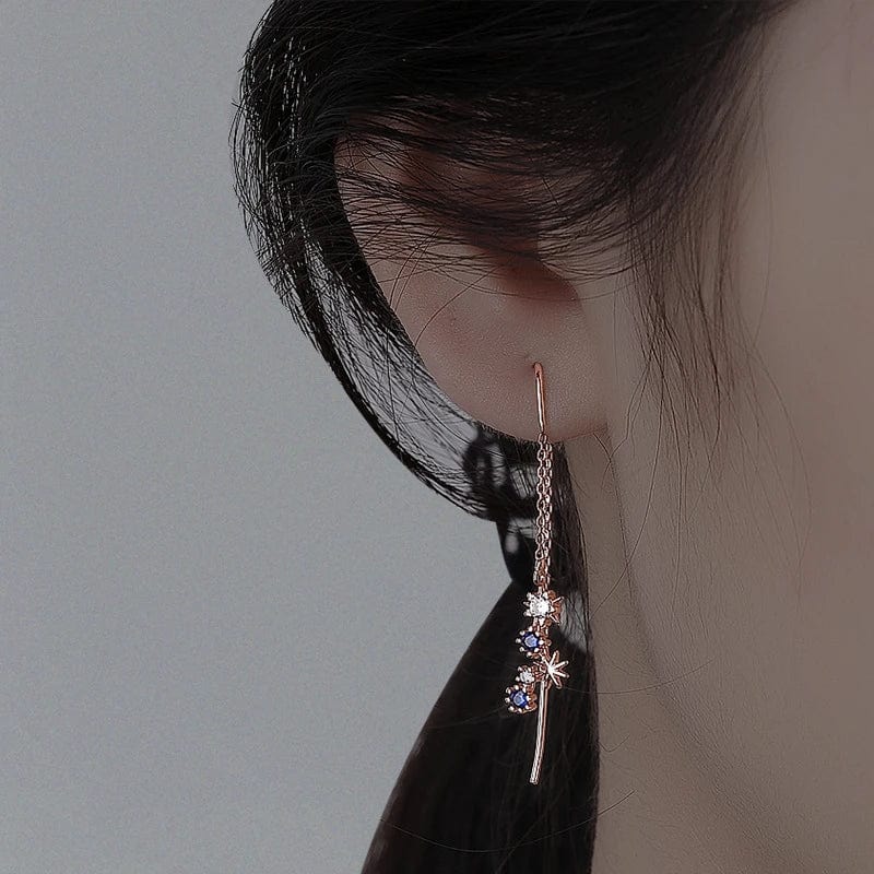 Boucle d'oreille étoile traversante