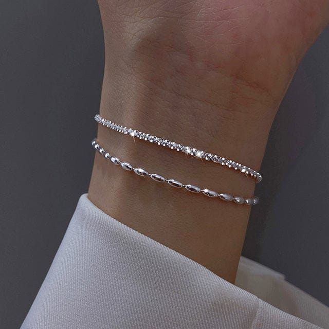 Bracelet argent double chaine