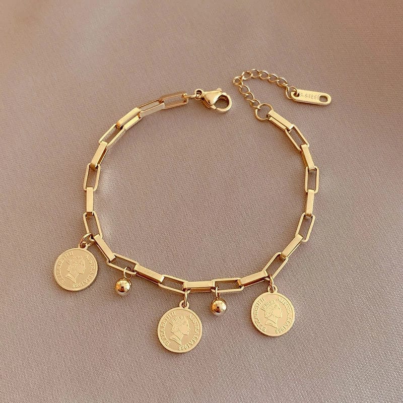 Bracelet avec pieces d'or
