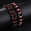 Bracelet Chaîne de Moto Rouge et Noir en Acier