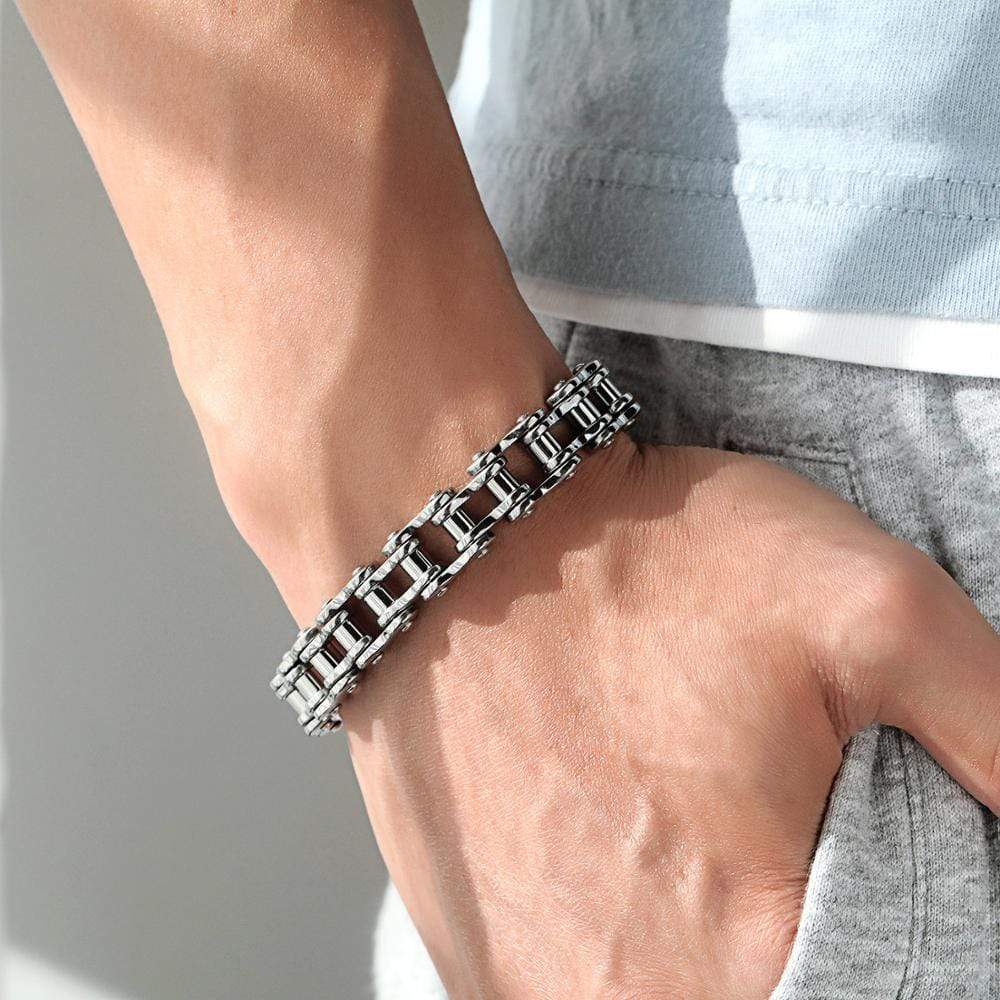 Bracelet Chaîne Moto Homme en Acier