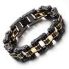 Bracelet Chaine Moto Noir et Or