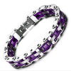 Bracelet chaine moto violet