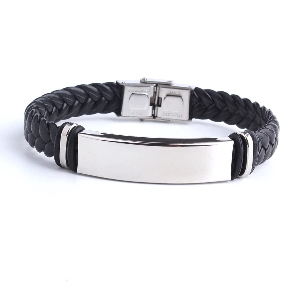 Bracelet homme gourmette acier cable tressé