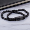 Bracelet Noir Chaîne Homme en Acier