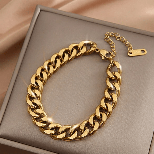 Bracelet or grosse maille