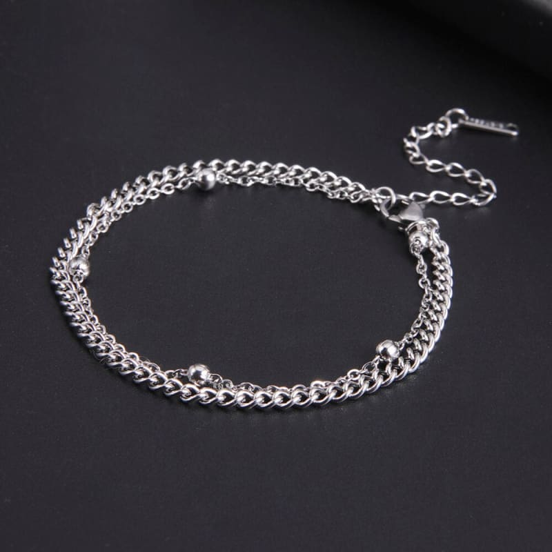 Chaine de cheville double argent