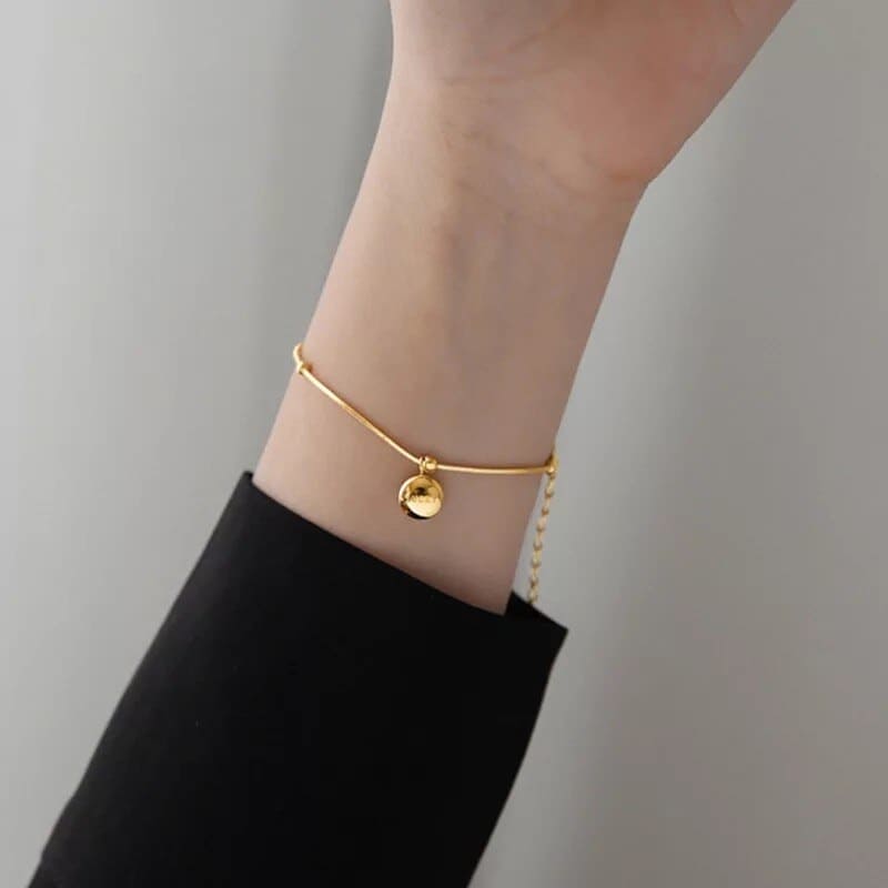 Chaine de cheville or avec boules