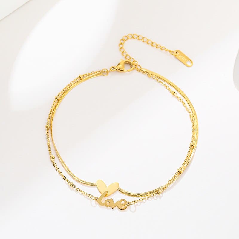 Chaine de cheville or coeur