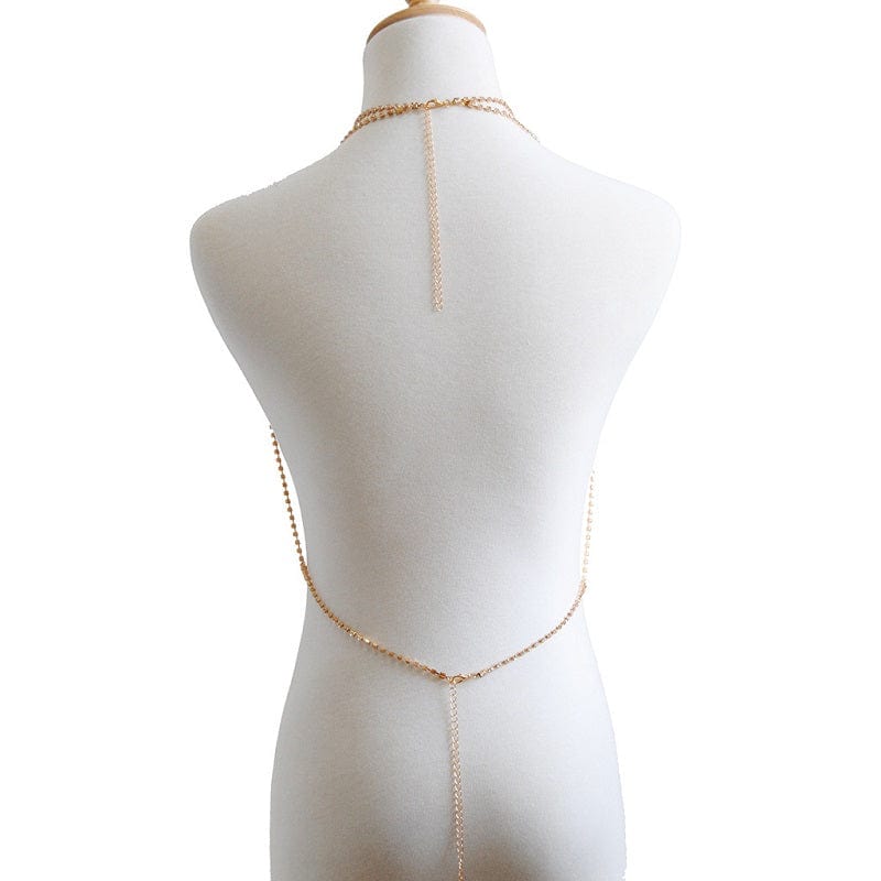 Chaine de corps et de poitrine en maille et cristal - June