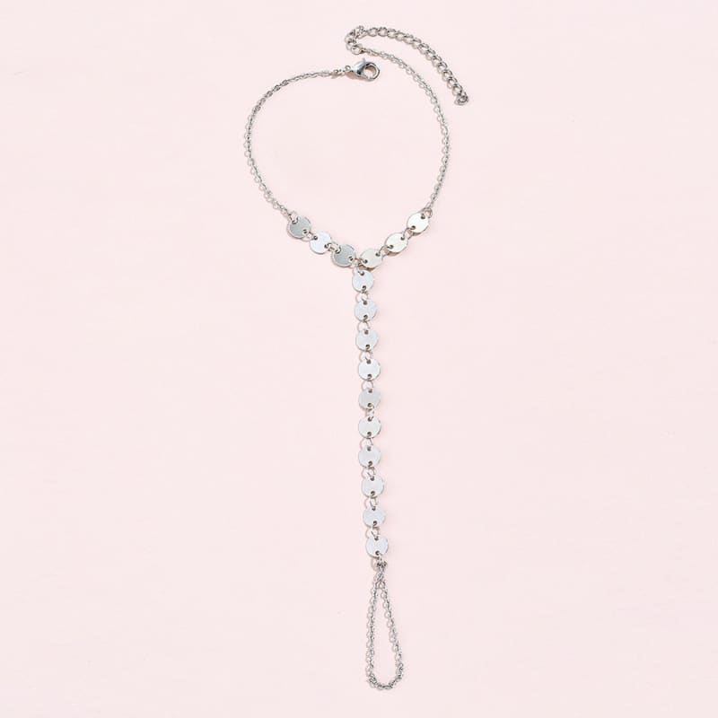 Chaine de main disque argenté