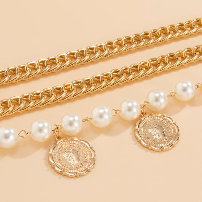 Chaine de taille avec perle et pièce