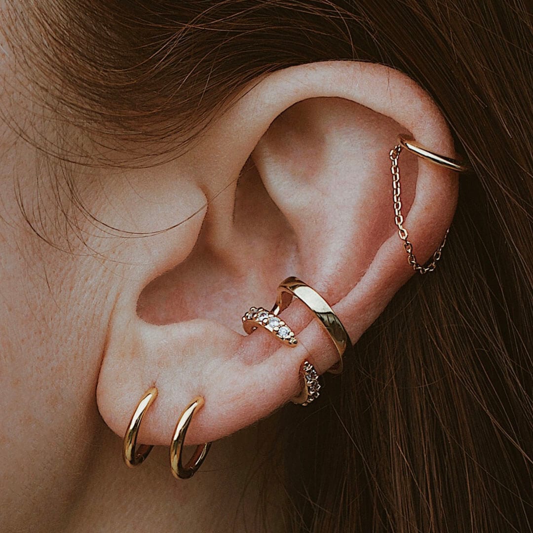 Classic Chain Ear Cuff in Sterling Silver