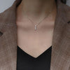 Collier argent femme barre