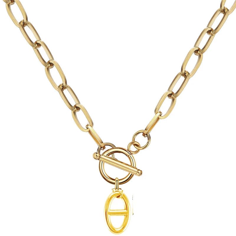 Collier chaine grain de café fermoir t