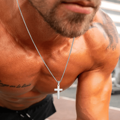Collier croix chaine homme
