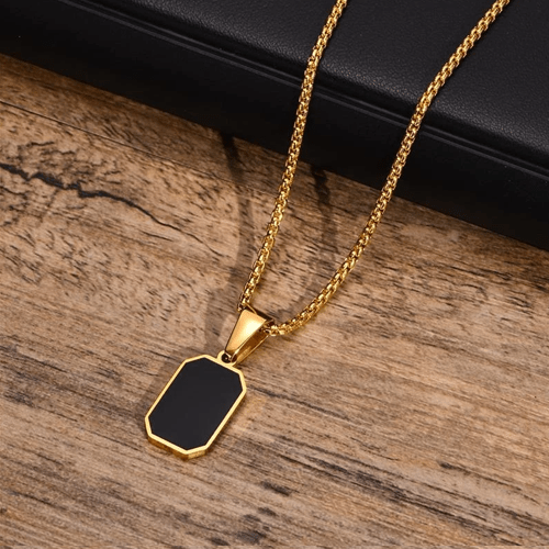 Collier double chaine pendentif homme
