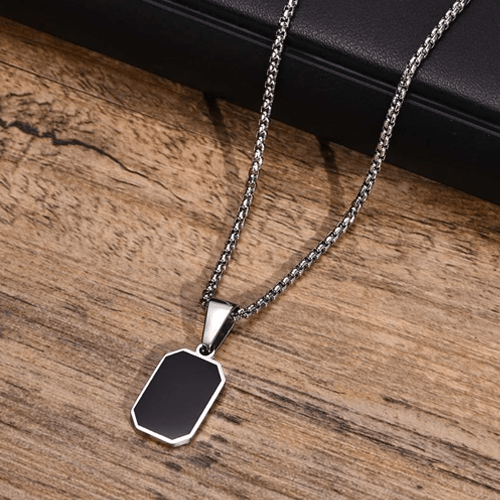 Collier double chaine pendentif homme