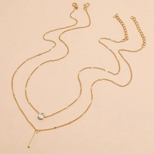 Collier femme double chaine